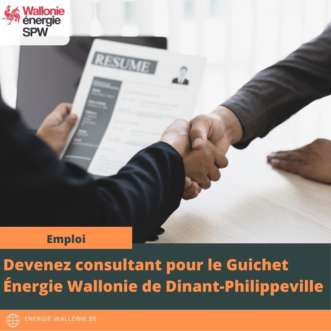 Offre d'emploi : consultant au Guichet Énergie Wallonie de Dinant-Philippeville