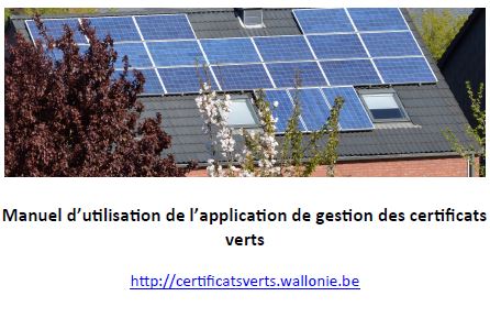 Manuel de l'utilisateur de l'application de gestion des certificats verts (production inférieure à 10 kW Solwatt) 